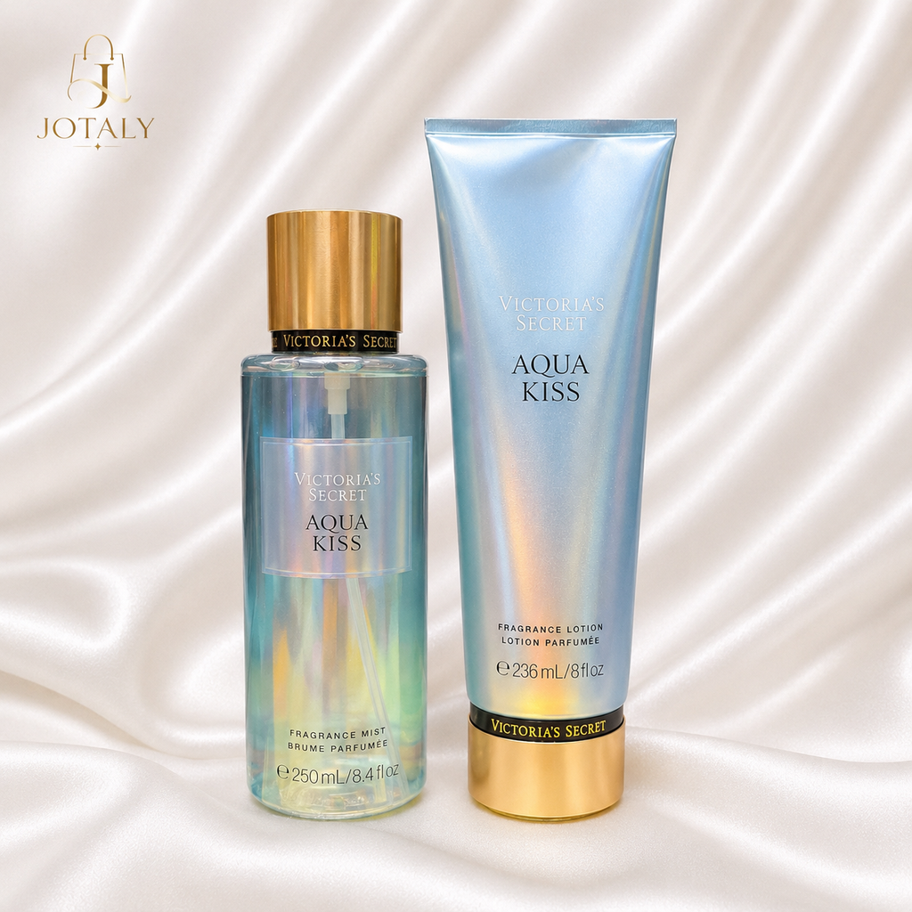 Kit Victoria’s Secret Aqua Kiss – Body Splash 250ml + Loção Corporal 236ml