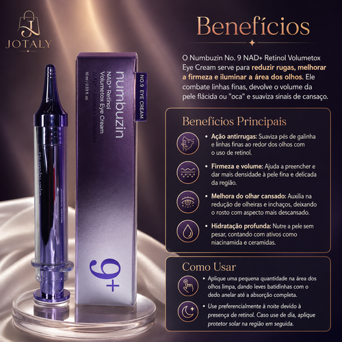 Numbuzin No. 9 NAD+ Retinol Volumetox Eye Cream – Creme para Área dos Olhos 10ml
