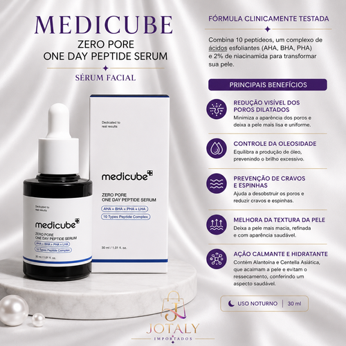 Medicube Zero Pore One Day Peptide Serum 30ml – Sérum para Poros e Oleosidade