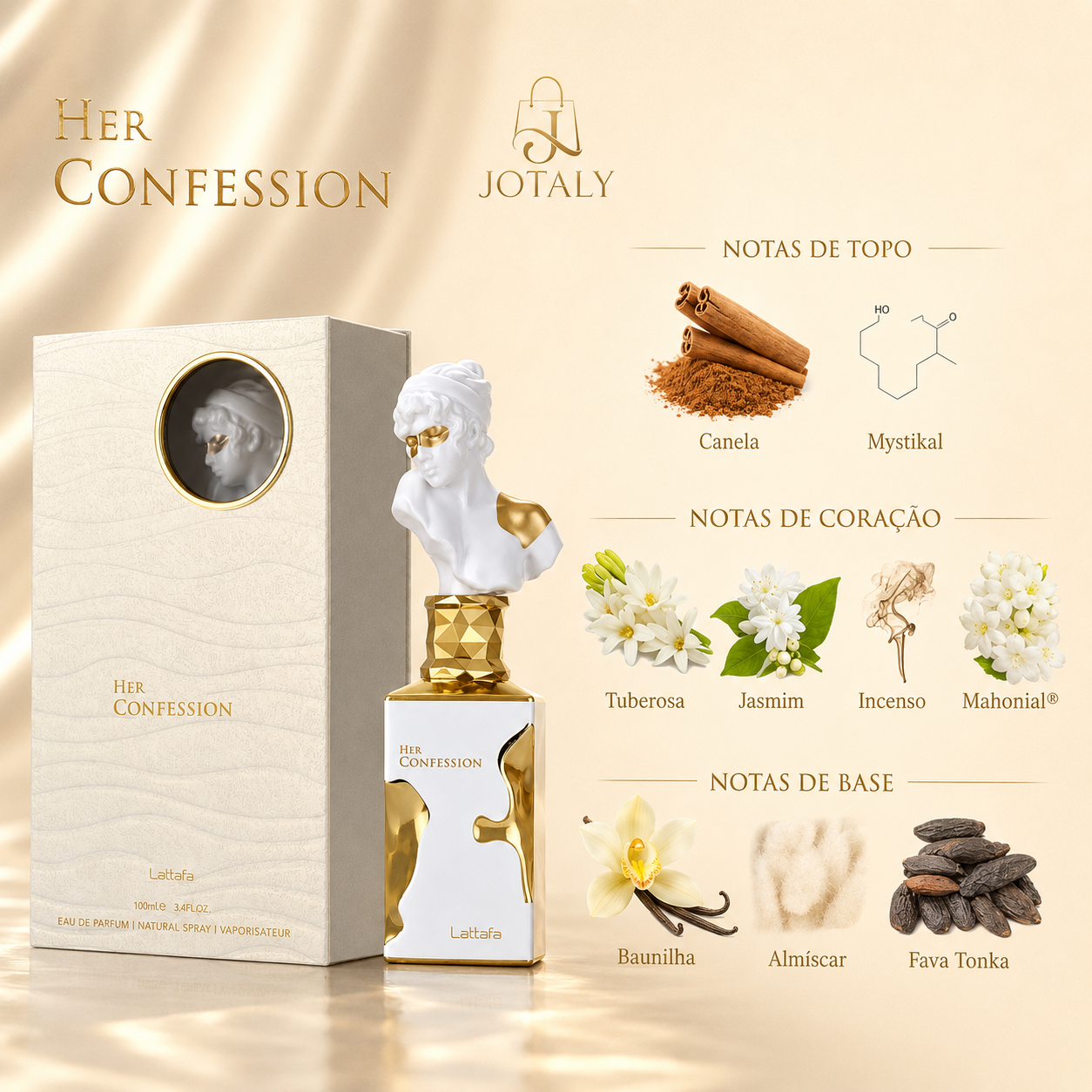 Lattafa Her Confession Eau de Parfum Feminino 100ml Original