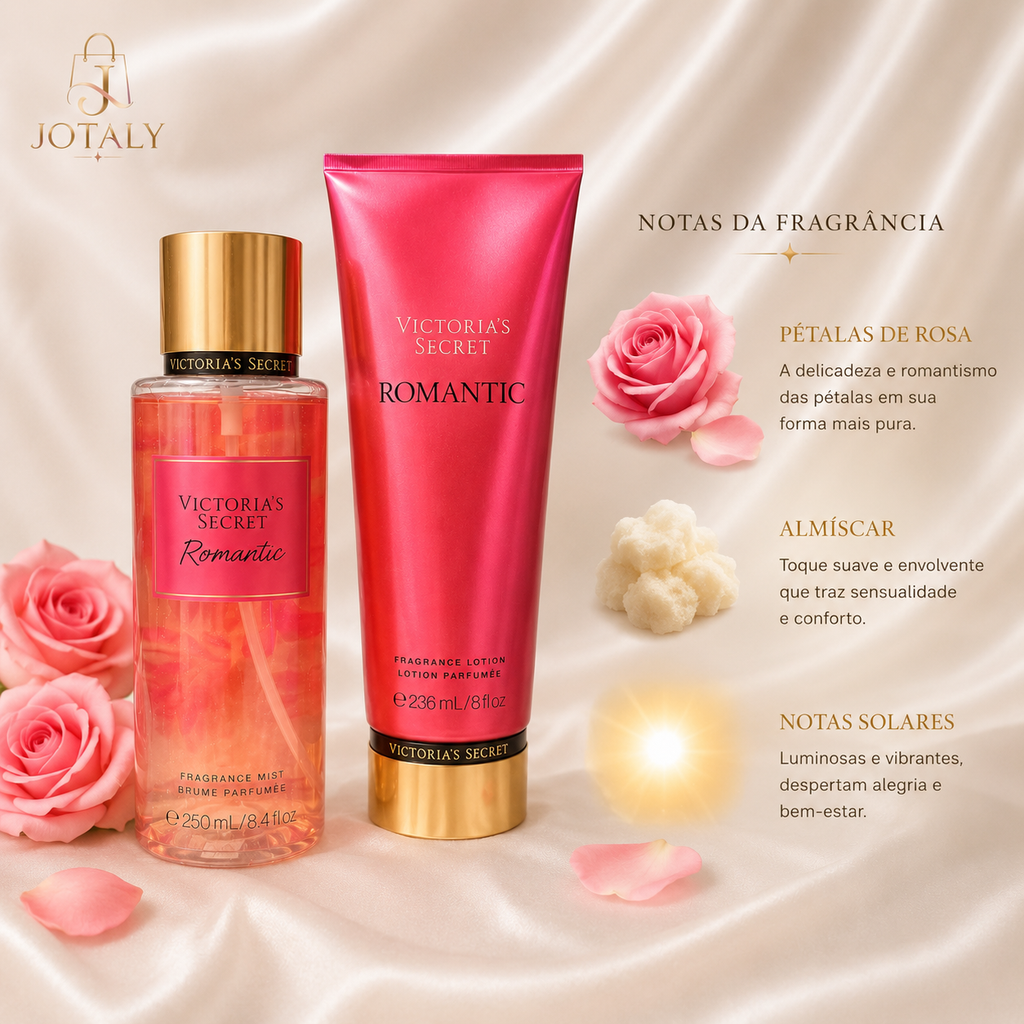 Kit Victoria’s Secret Romantic – Body Splash 250ml + Loção Corporal 236ml