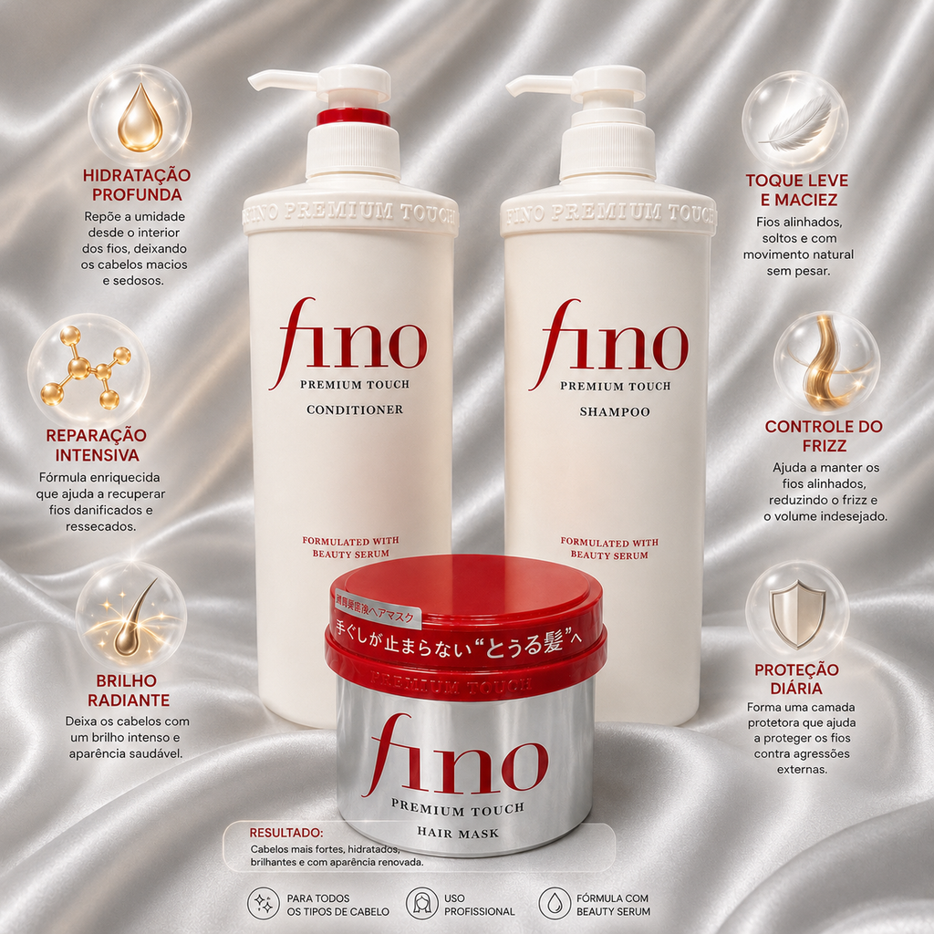 Kit Fino Premium Touch – Shampoo + Condicionador + Hair Mask