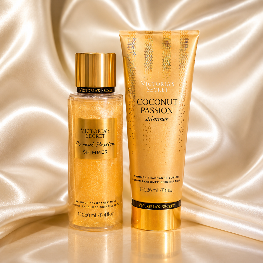 Kit Victoria’s Secret Coconut Passion Shimmer – Body Splash 250ml + Loção 236ml