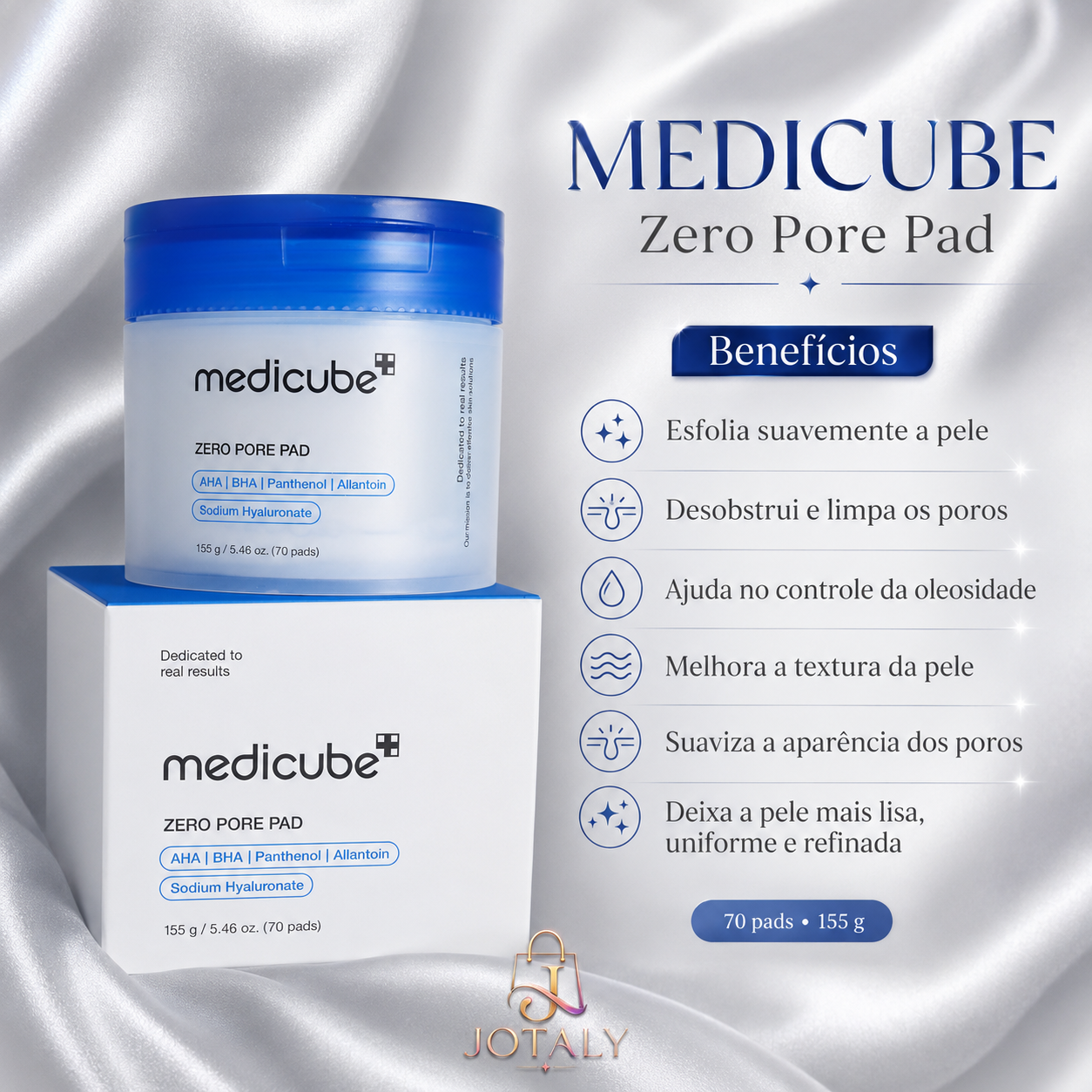 Medicube Zero Pore Pad – Discos Esfoliantes para Poros e Oleosidade | 70 Unidades