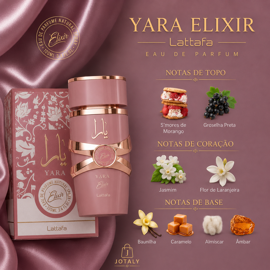 Lattafa Yara Elixir Eau de Parfum Feminino 100ml Original
