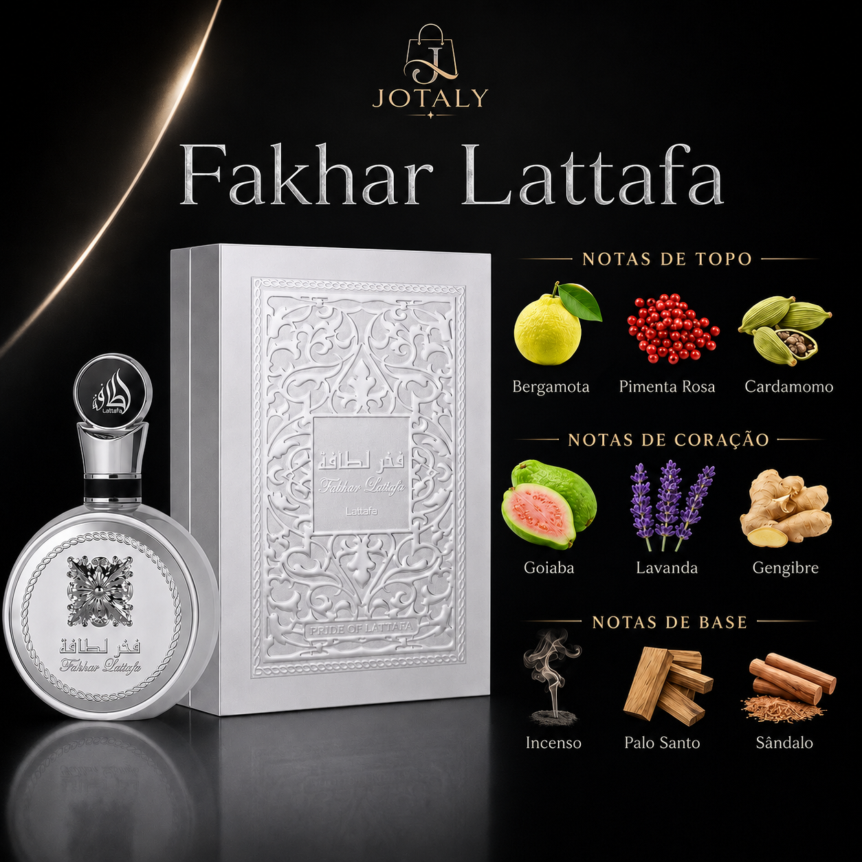 Fakhar Lattafa Eau de Parfum Masculino 100ml Original