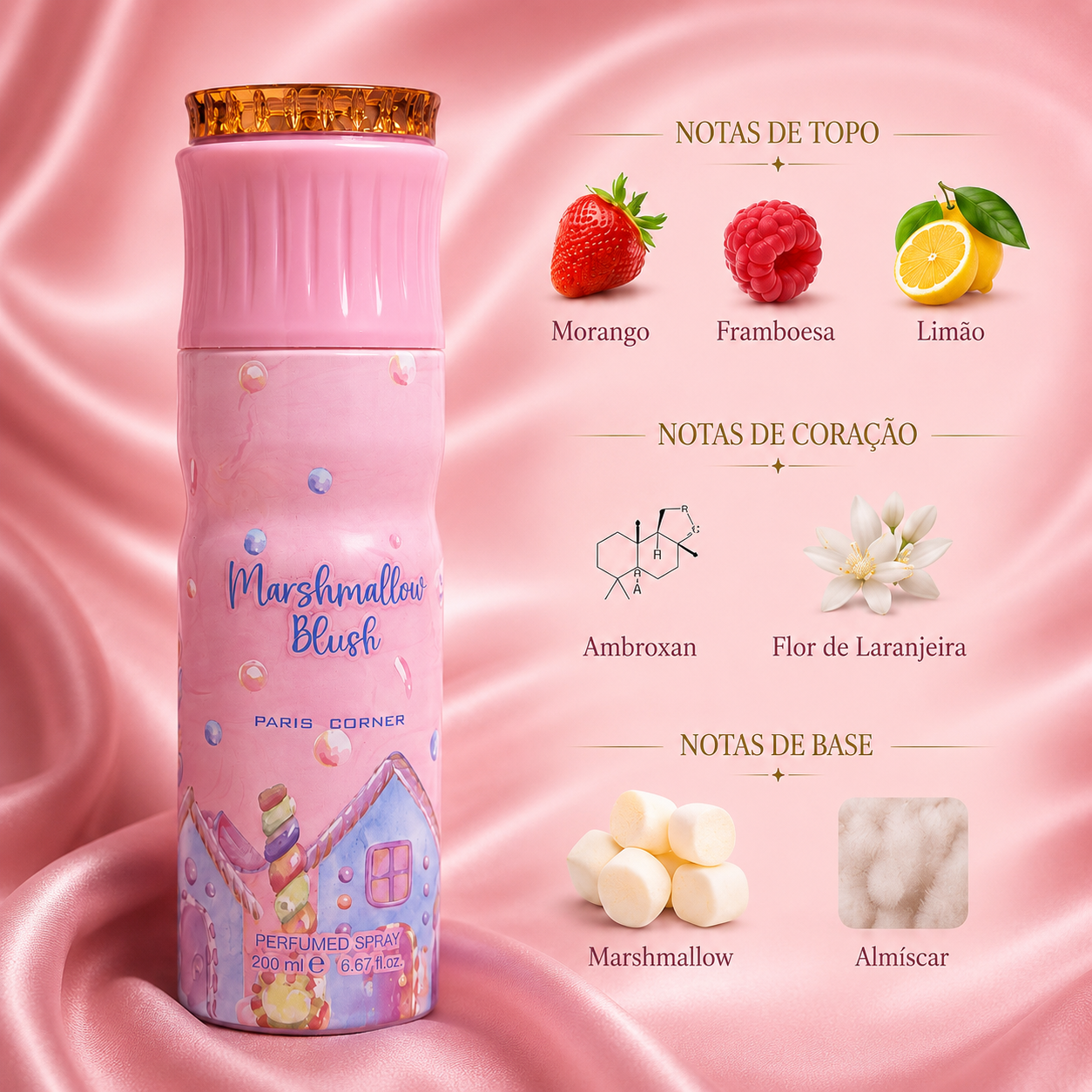 Body Spray Marshmallow Blush Paris Corner 200ml