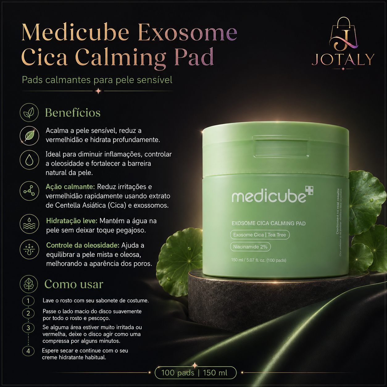 Medicube Exosome Cica Calming Pad – 100 Pads | 150ml