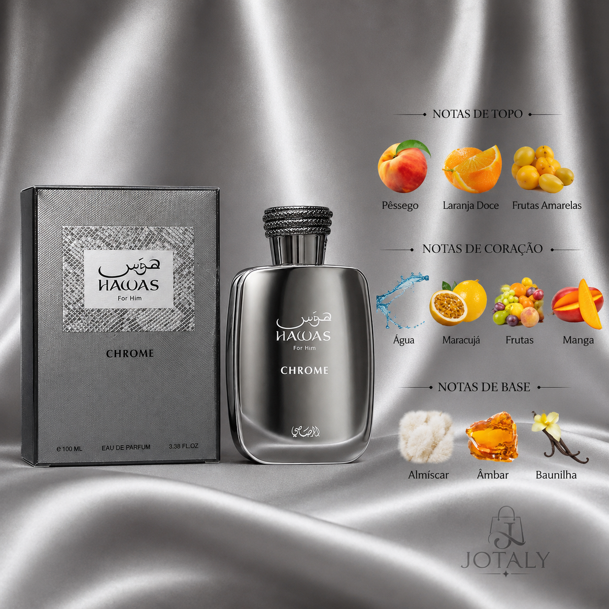 Rasasi Hawas For Him Chrome Eau de Parfum 100ml Original