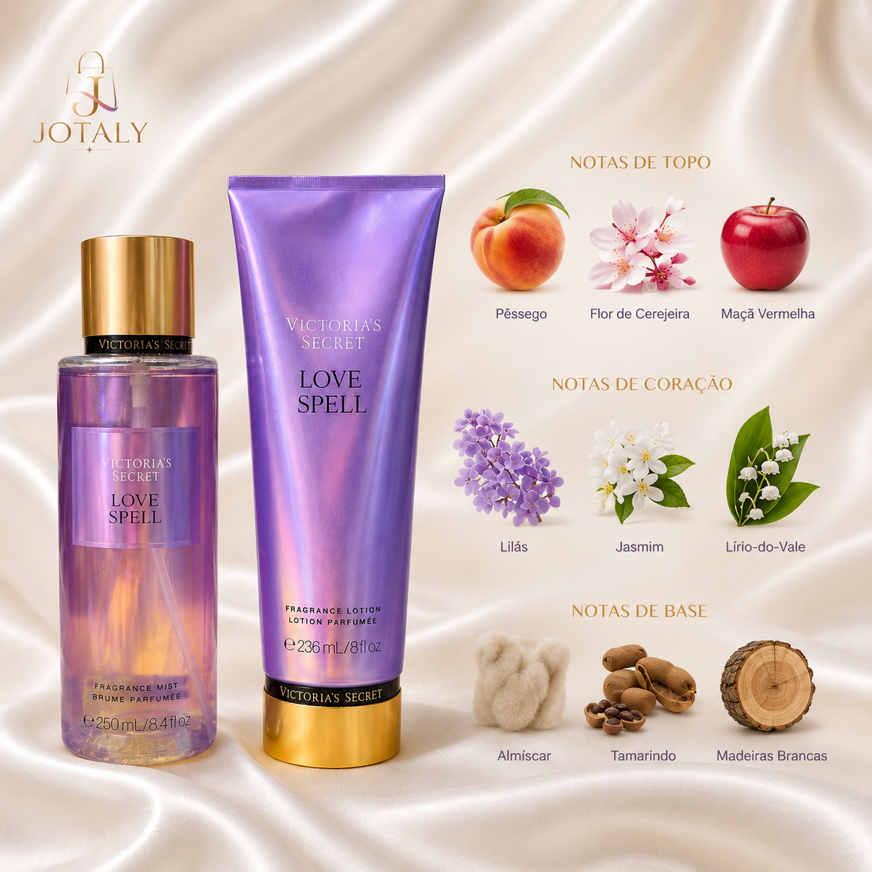 Kit Victoria’s Secret Love Spell – Body Splash 250ml + Loção Corporal 236ml
