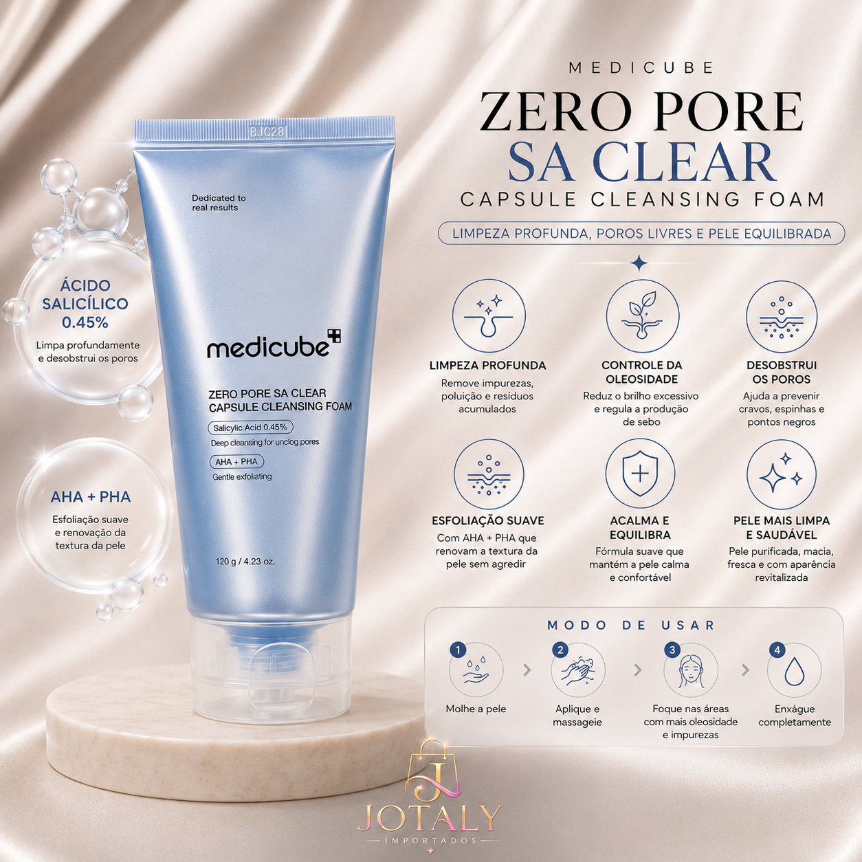 Medicube Zero Pore SA Clear Capsule Cleansing Foam 120g | Limpeza Profunda dos Poros