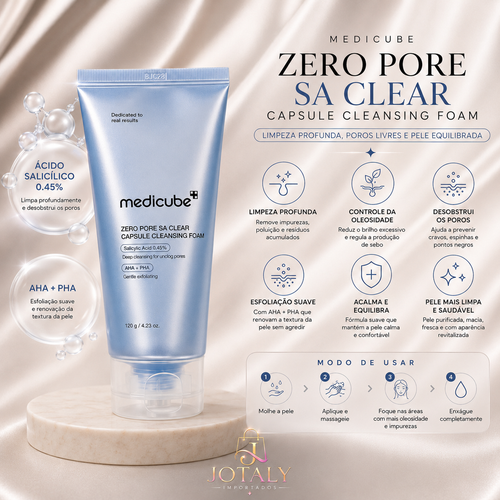 Medicube Zero Pore SA Clear Capsule Cleansing Foam 120g | Limpeza Profunda dos Poros